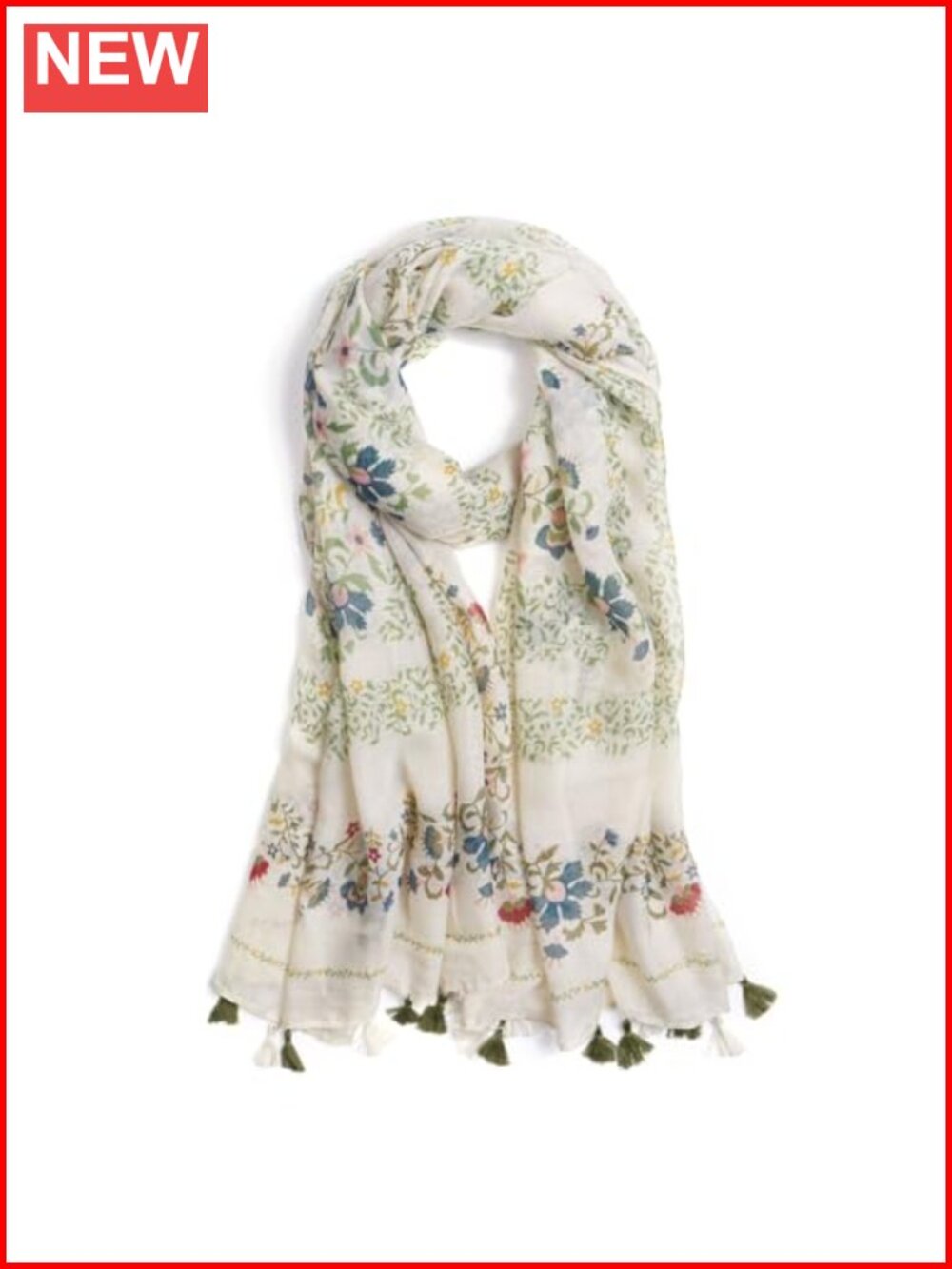 Lightweight Voile Floral Leopard Print Scarf with Fringe Boho Shawl Wrap